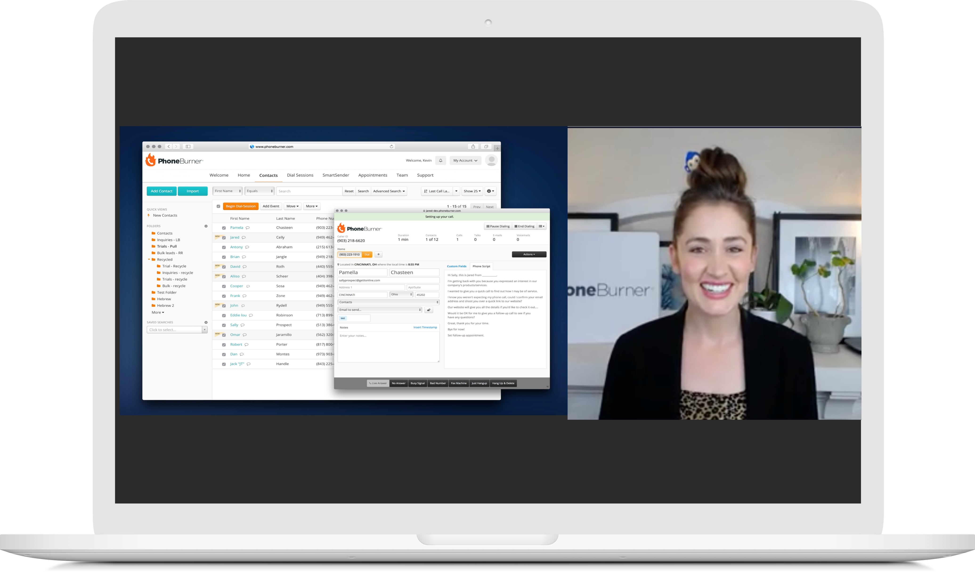 Laptop with screen-sharing software