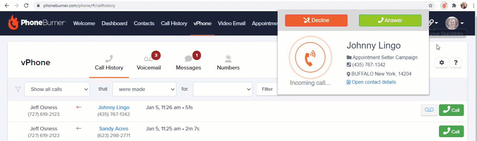 Virtual Phone & Inbound Call Features | PhoneBurner